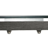 Caleb Grey Wood Side End Table with Glass Shelf