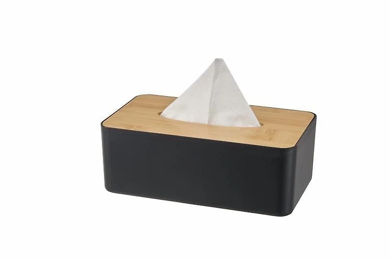 Mainstays BAMBOO TISSUE BOX BLACK, Mainstays BAMBOO TISSUE BOX  BLACK  PP+bamboo cover