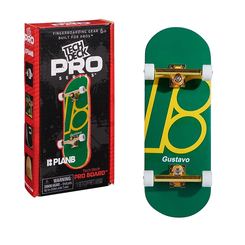 Tech Deck Plan B Pro Series, Fingerboard avec présentoir, conçu pour les pros ; Mini skateboards authentiques, jouets pour enfants à partir de 6 ans