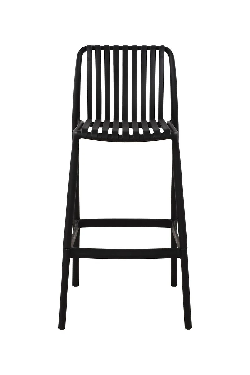 Chaise de bar Summer avec accoudoirs et rayures - Noir (4 chaises)
