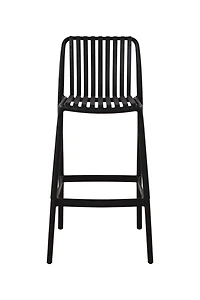 Chaise de bar Summer avec accoudoirs et rayures - Noir (4 chaises)