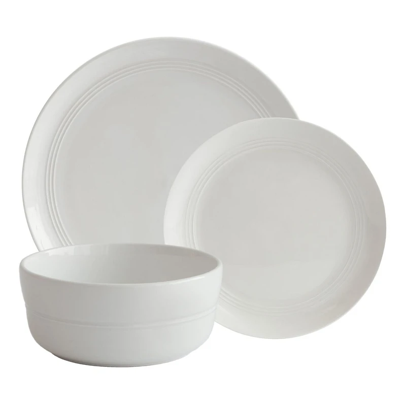 Safdie & Co. Ensemble De Vaisselle 12 Pièces Porcelaine Allure