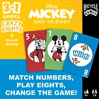 Bicycle Disney Mickey and Friends 3 in 1 (Matching/Crazy Eights/Slap Jack)