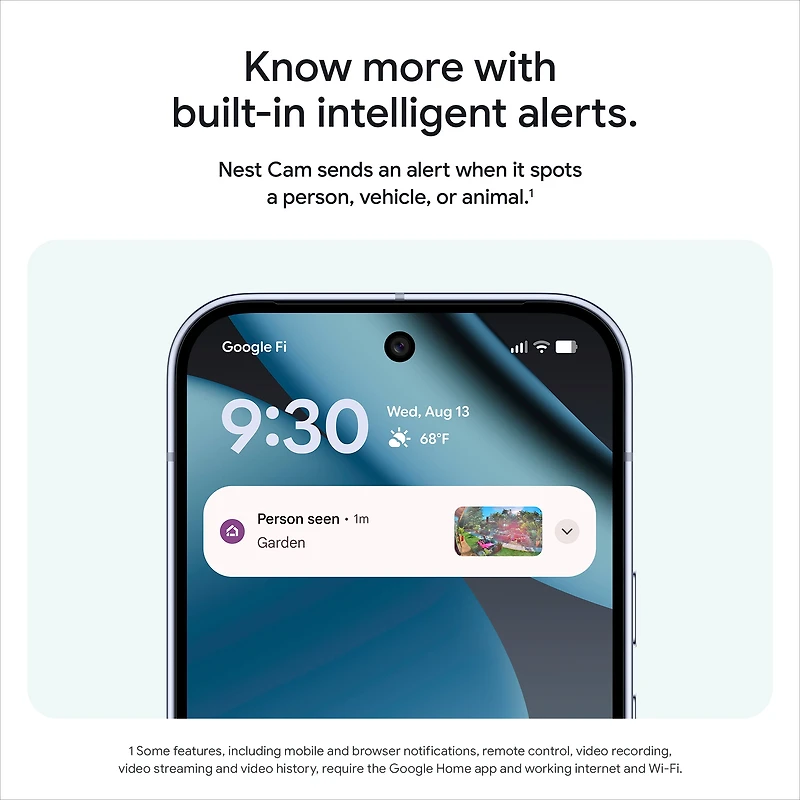 Caméra extérieure Google Nest (filaire, 2e génération) – Vidéo 2K et Gemini – Neige
