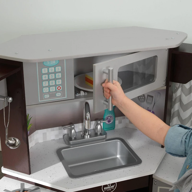 KidKraft Ultimate Corner Play Kitchen with Lights & Sounds - Espresso