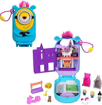 Polly Pocket –Coffret de jeu –Les Minions, 1 poupée, 9 acc., 2 Minions