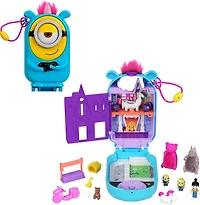 Polly Pocket –Coffret de jeu –Les Minions, 1 poupée, 9 acc., 2 Minions
