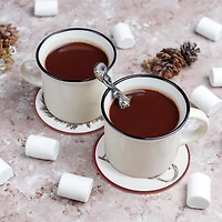 Holiday Time 4 pack Christmas Wreath & Swag Round Heat Insulation Cork Coasters, Table Protector Pad