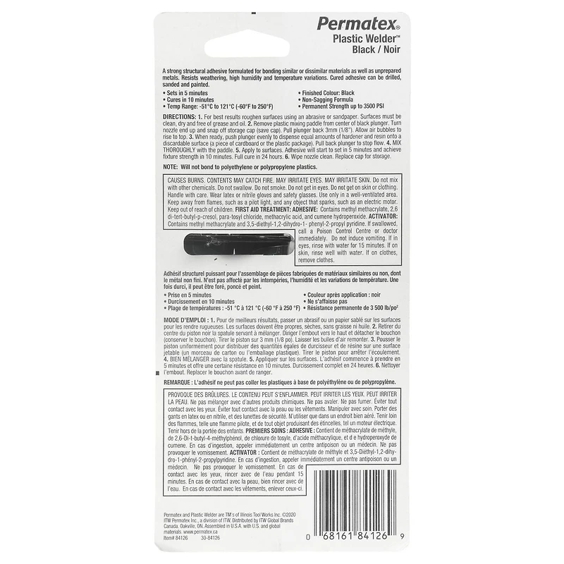 Permatex Plastic Welder Black Adhesive, 25 mL