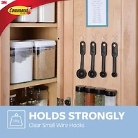 Command(TM) Brand™ Clear Wire Hooks, Small, 15 hooks, 20 Small Indoor Clear Strips, 17067CLR-15NA