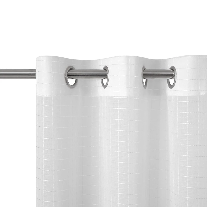 Ensemble de 2 panneaux de rideaux transparents Mainstays Windowpane, Blanc, 38" L x 84" H