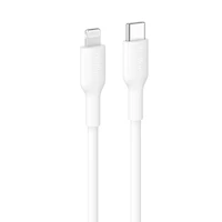 Cable BoostCharge Eco USBC vers Lightning 1 m/3,3 pi Cable souple et flexible pour charge rapide, cable chargeur Lightning pour iPhone 14 et series anterieures iPad 9e gen et AirPods BC Câble Belkin BoostCharge Eco USB-C vers Lightning (1 m/3,3 pi) - Câble souple et flexible pour charge rapide, câble chargeur Lightning pour iPhone 14 et séries antérieures, iPad 9e génération et AirPods - Blanc