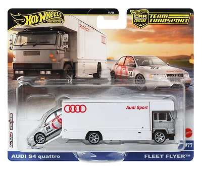 Hot Wheels Team Transport Truck & Race Car, Gift for Racing Collectors