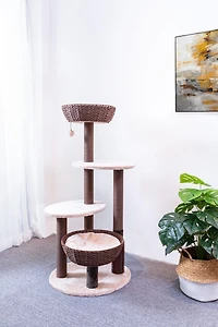 Catry Pharaoh Arbre à chat écologique tissé à la main avec griffoirs