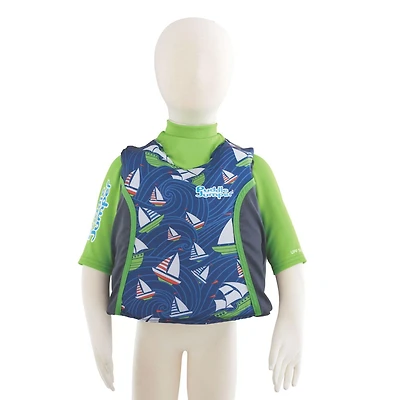 Stearns Puddle Jumper Kids 2-in-1 Life Jacket and Rash Guard, Sailboats
