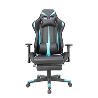 TygerClaw PU Gaming Chair with Lumbar Pillow and Leg Rest