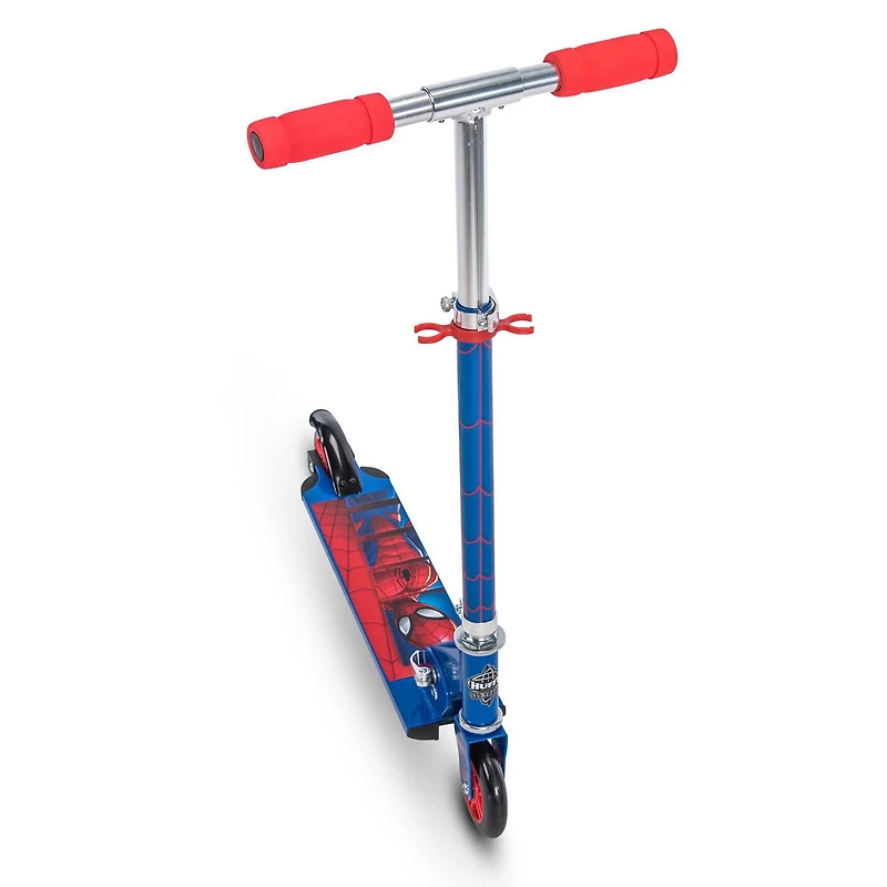 Marvel Spider-Man 2-Wheel Boys’ Inline Folding Aluminum Scooter, by Huffy