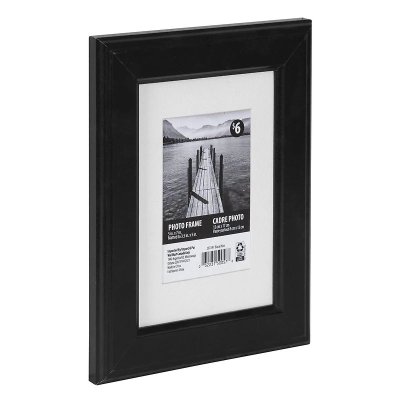 Cadre à photo swift 5 x 7 po à 3.5 x 5 po noir 12x17,78 cm à 8,89x12,7 cm