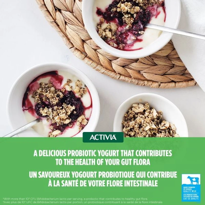 Activia Yogourt Probiotique à boire, saveur fraise, 8 bouteilles 8x93 mL