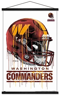 NFL Washington Commanders - Drip Helmet 22 Wall Poster, 14.725" x 22.375" Framed
