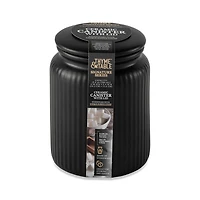 Thyme & Table, petit pot de rangement de cuisine en céramique côtelé, noir Boite