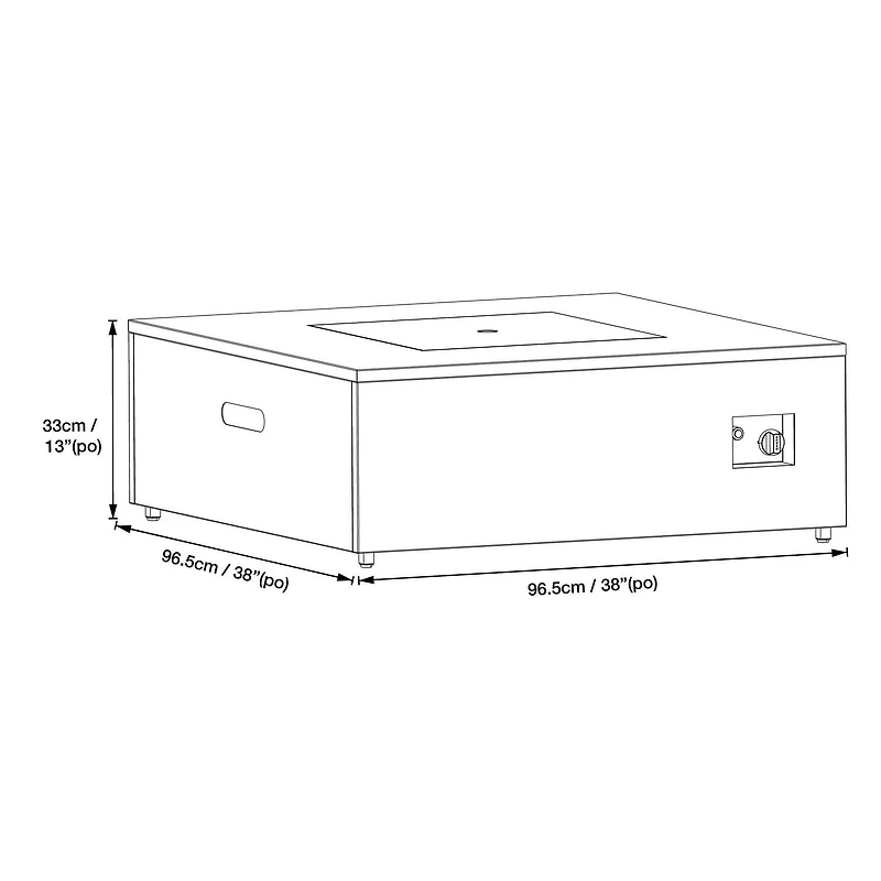 Danby Engineered Marble Convertible Propane Fire Table , Square, White and Grey