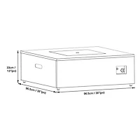 Danby Engineered Marble Convertible Propane Fire Table , Square, White and Grey