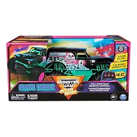 Monster Jam, Monster truck radiocommandé Grave Digger officiel à l'échelle 1:24, 2,4 GHz, thème Nitro Neon, jouets pour garçons et filles à partir de 4 ans