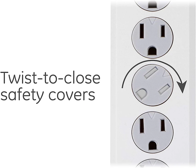 GE 6-Outlet Surge Protector, 4ft, White, 46281