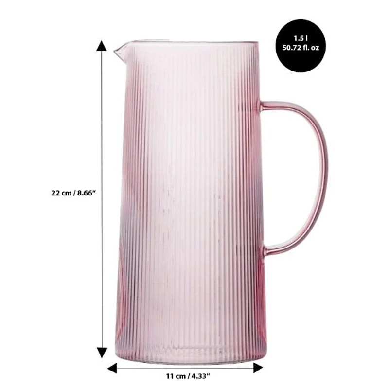 Brilliant - Pichet Striped 1,5 L - Rose