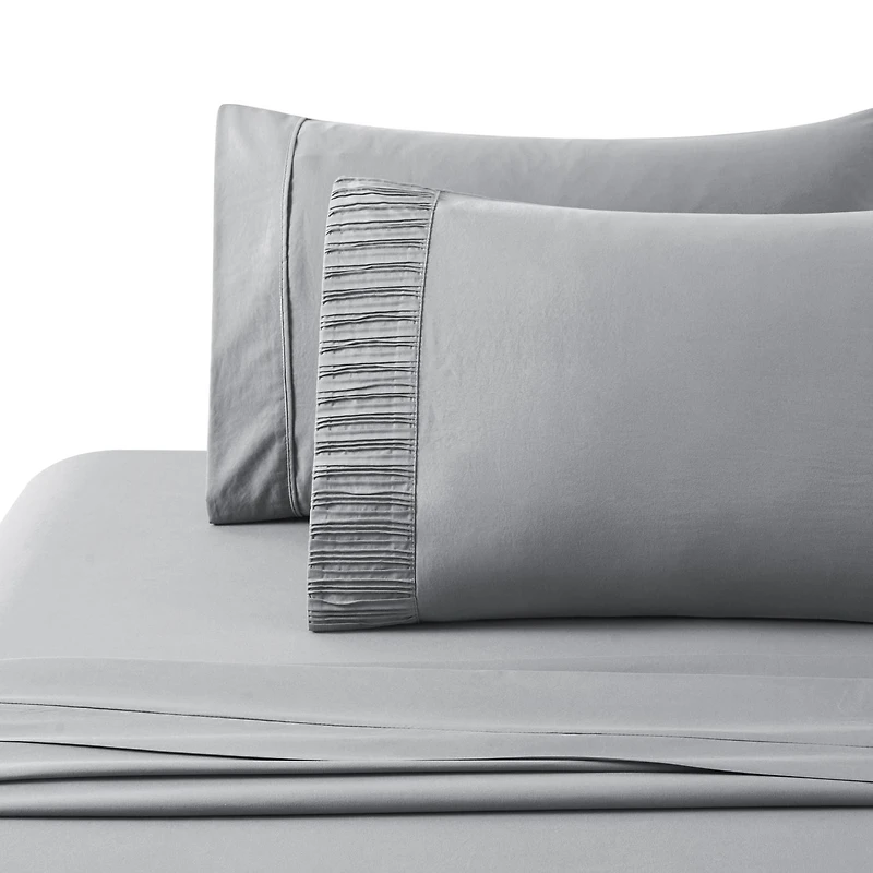 Literie Marina Decoration, draps toutes saisons, ultra doux, soyeux et à poches profondes, en rayonne de bambou, couleur gris