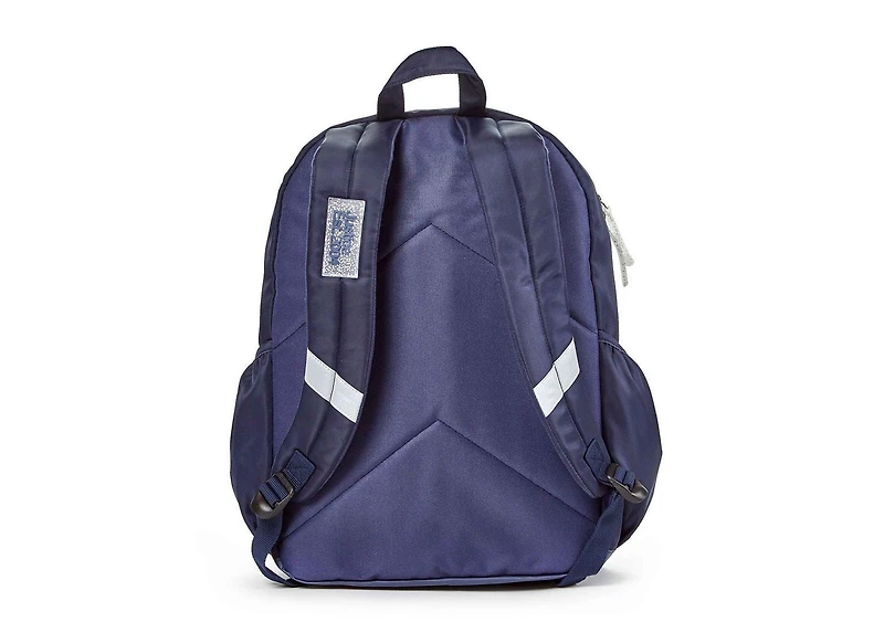 Sac à dos de 17 po à compartiments multiples en nylon de marque Justice ™ pour filles avec logo scintillant et tirettes