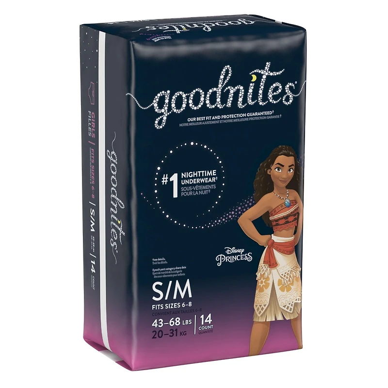Goodnites Girls' Nighttime Bedwetting Underwear, Jumbo Pack, XS, S/M, L, XL | 15-9 Count