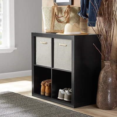 Better Homes & Gardens 4-Cube Storage Organizer, Solid Black