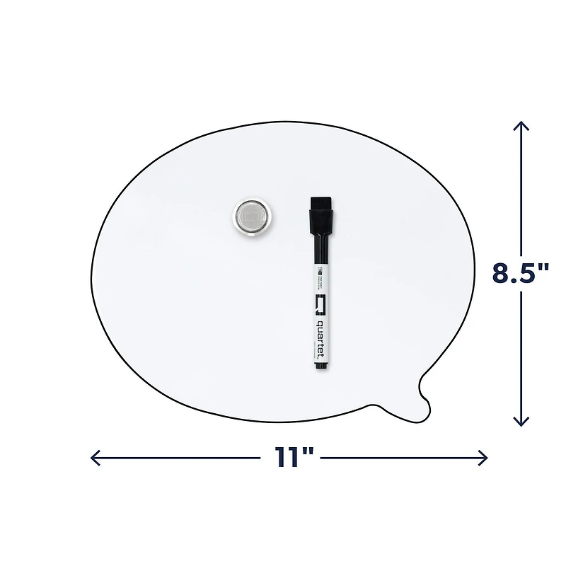 Quartet Speech Bubble Magnetic Dry Erase Board, Whiteboard, 1 Marker, 1 Magnet, 11" x 8.5"