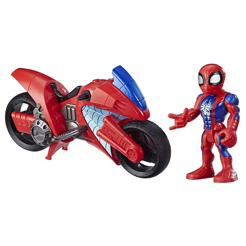 Playskool Heroes Marvel Super Hero Adventures Spider-Man Swingin' Speeder, 5-Inch Figure and Motorcycle Set, Toys for Kids Ages 3 and Up