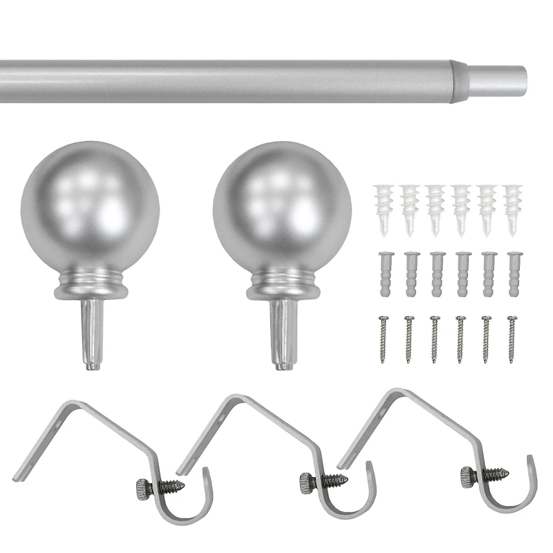 Tringle à rideaux réglable à boule Nickel 1,27 cm Mainstays, 122 à 213,4 cm