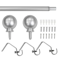 Tringle à rideaux réglable à boule Nickel 1,27 cm Mainstays, 122 à 213,4 cm