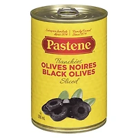 Pastene Sliced Black Olives, 398 mL