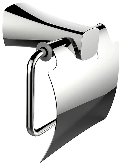 American Imaginations 5,67 pouces. Porte-rouleau de papier toilette rectangulaire en acier inoxydable W de couleur chromée AI-34598