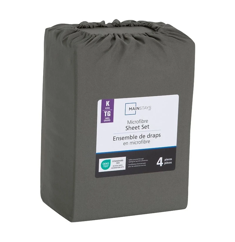 Mainstays Soft, Easy Care, Microfiber Sheet Set – Solid, Available Sizes: Twin, Double, Queen