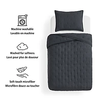 Mainstays 3-Piece Comforter Set, Greystone, Double Queen, Double Queen