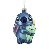 Décoration Hallmark de Noël, Stitch et Scrump, Disney, en verre