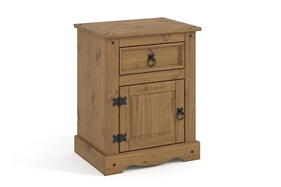 Table de nuit en bois massif Naturel avec 1 tiroir et 1 porte par Gateway Creations Inc.