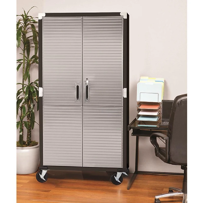 Armoire de rangement roulante UltraHD, Graphite, 91 cm (L) x 46 cm (P) x 183 cm (H)