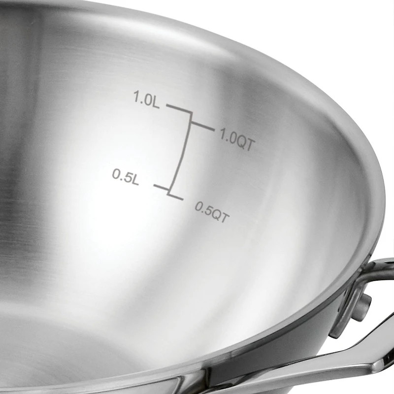 Tramontina Utsava Tri-Ply Clad Stainless Steel Covered Kadai