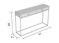 Safdie & Co. Console Table Grey Wood, 2 Drawers With Black Metal Base