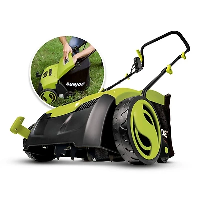 Sun Joe AJ801E Electric Lawn Dethatcher w/ Collection Bag, 13 inch, 12 Amp, Scarifier