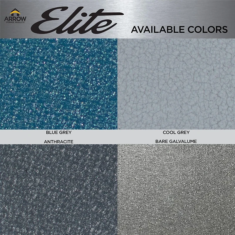 Arrow Elite 12 x 12 x 8 ft Anthracite Steel Storage Shed