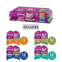 Whiskas Perfect Portions Cuts in Gravy & Paté Variety Pack Wet Cat Food, 24x75g